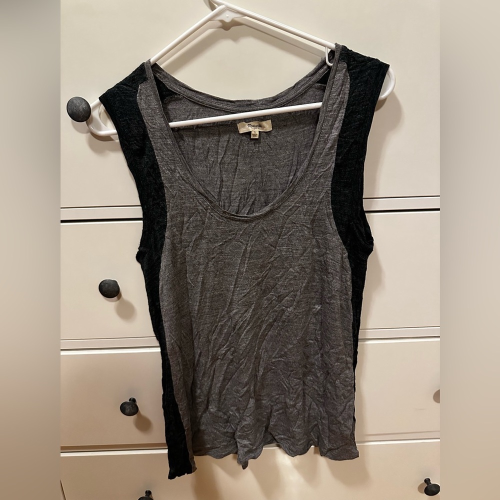 Madewell Gray and Black Sleeveless Top size S